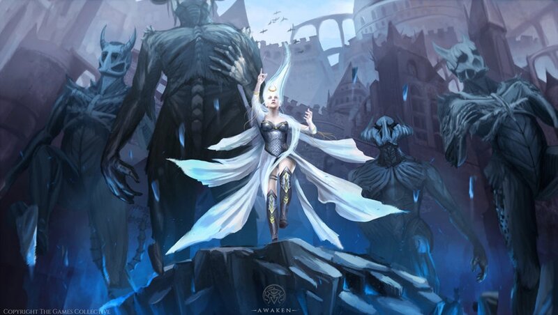Woman with White Wings — Dramatic, Digital Art