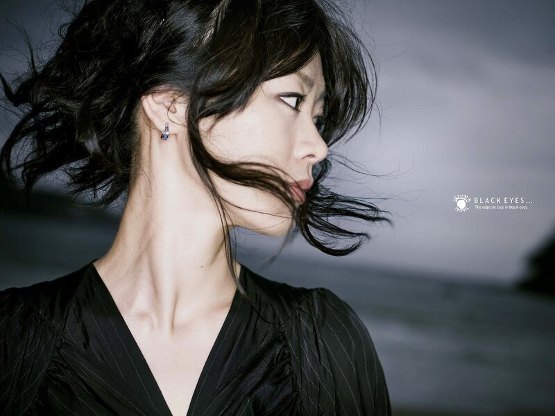 woman with wind-blown hair