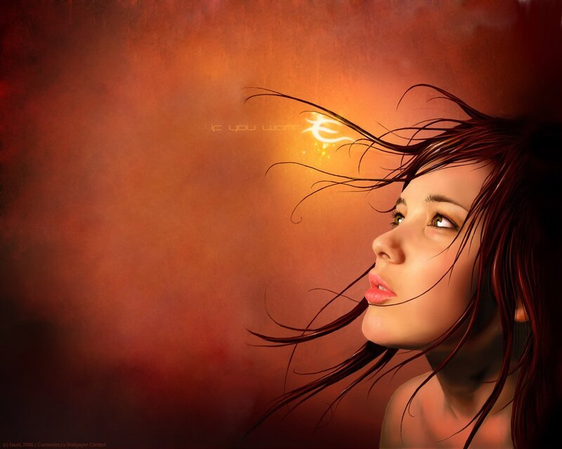 woman with wind-blown hair