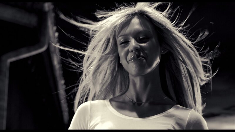 woman with wind-blown hair