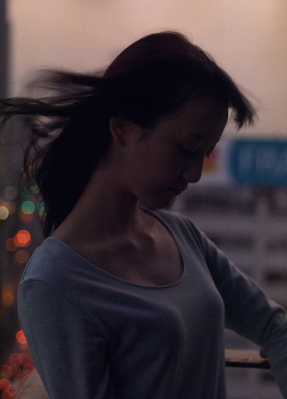 woman with wind-blown hair