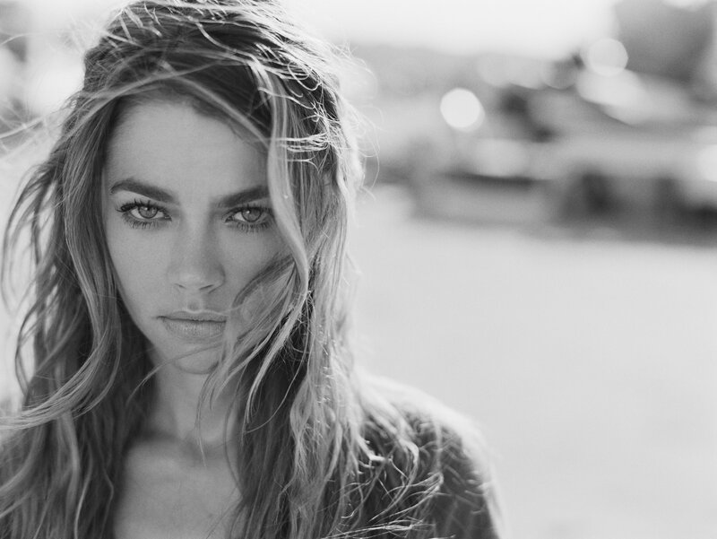 woman with wind-blown hair