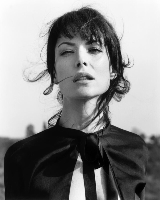 woman with wind-blown hair