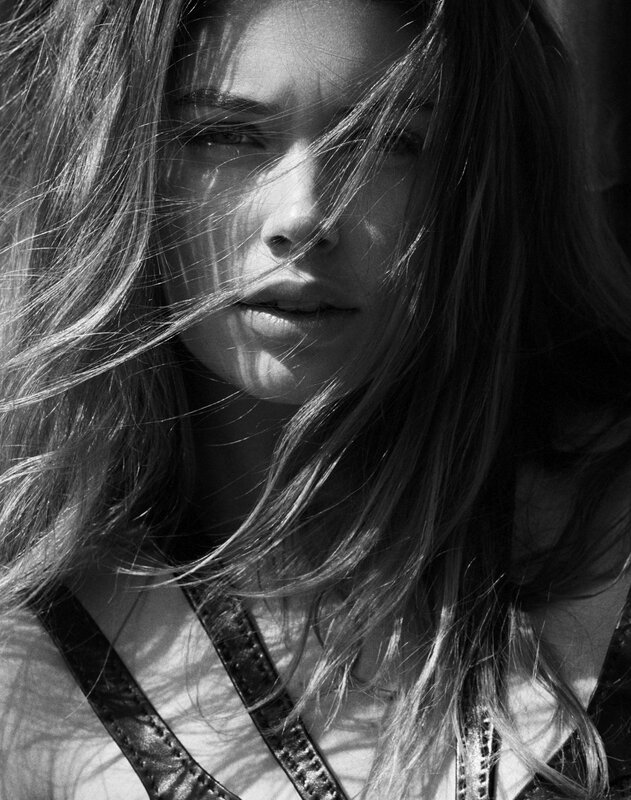 woman with wind-blown hair