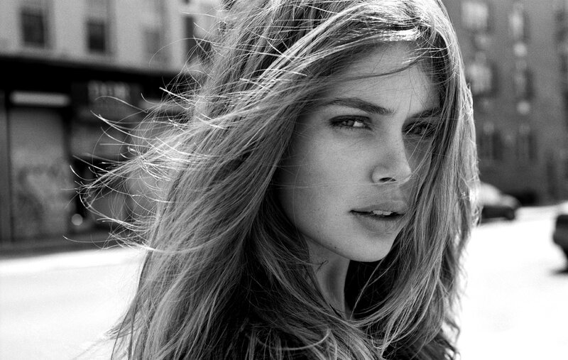 woman with wind-blown hair