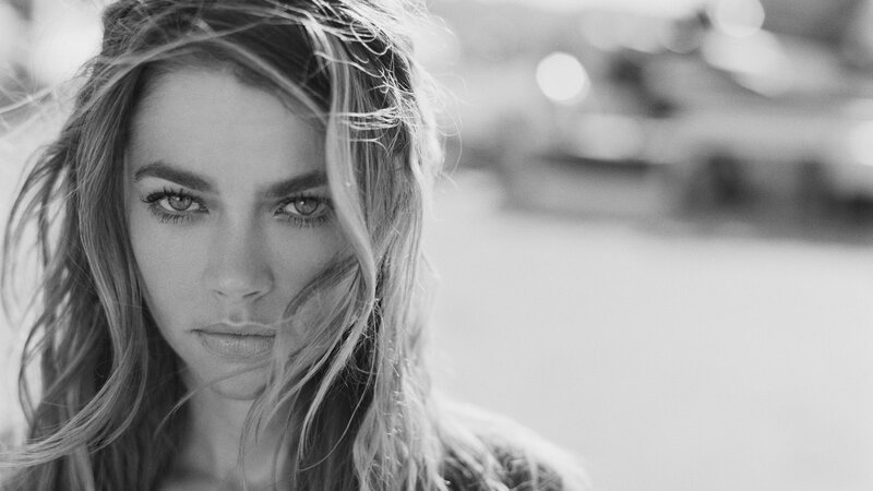 woman with wind-blown hair