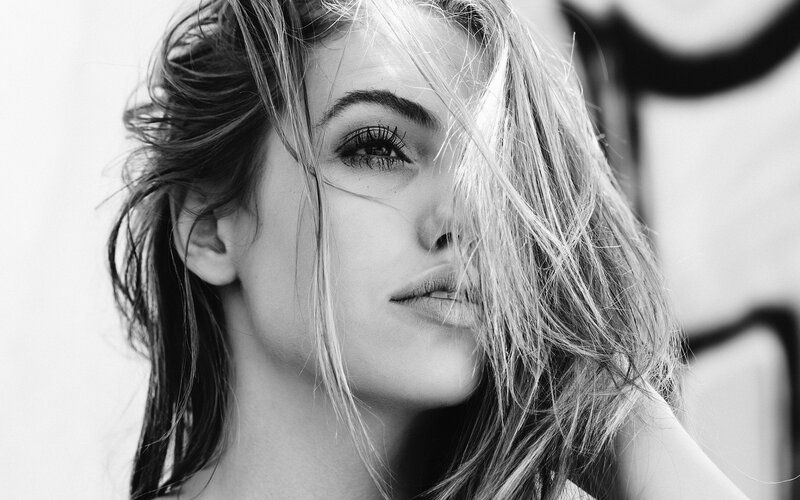 woman with wind-blown hair