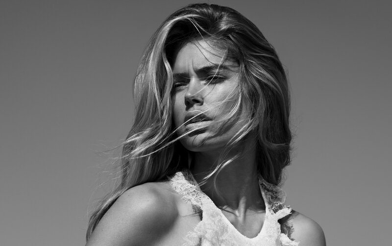 woman with wind-blown hair