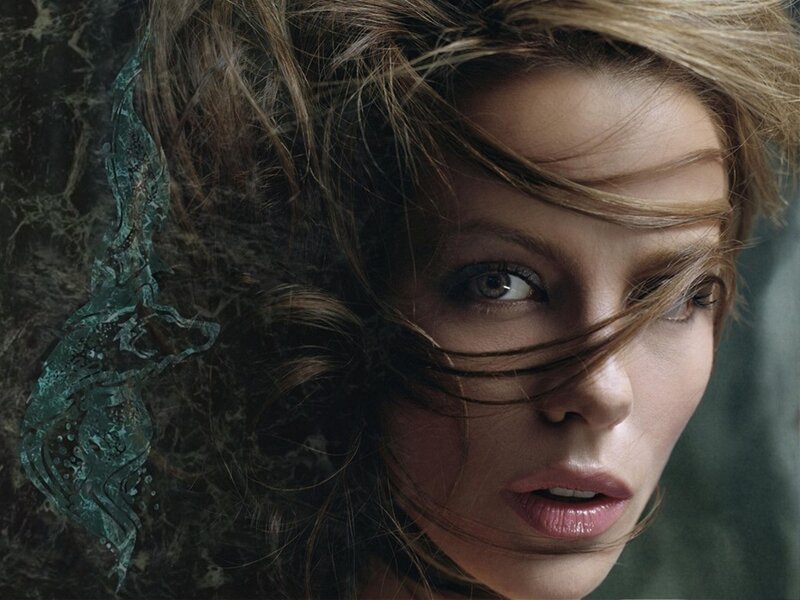 woman with wind-blown hair