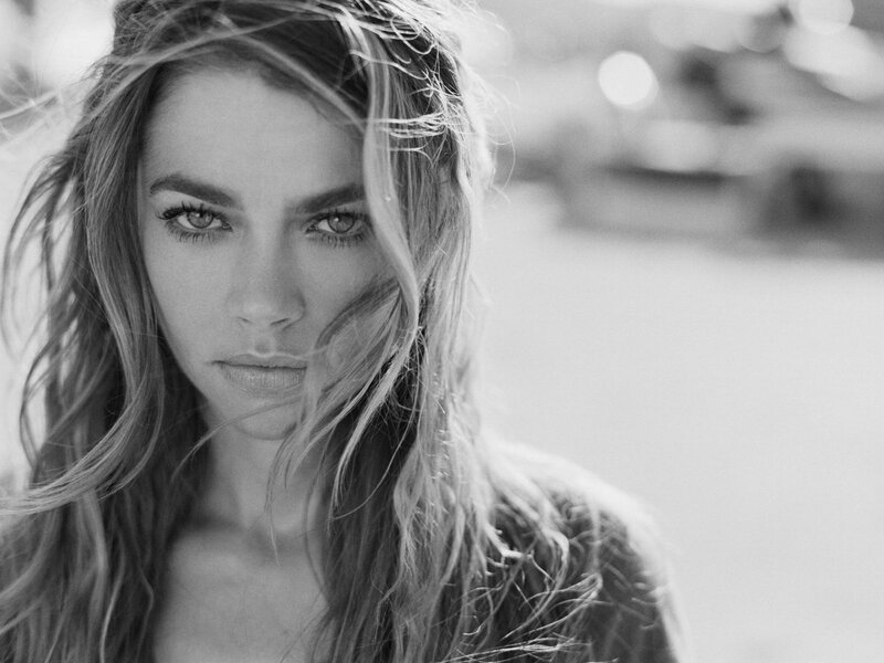 woman with wind-blown hair