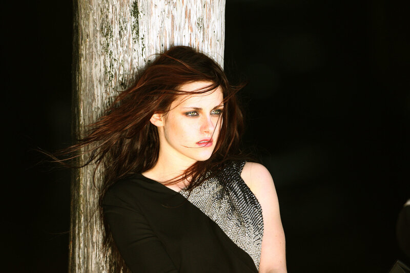 woman with wind-blown hair