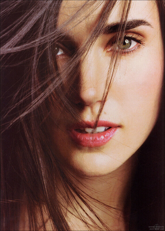 woman with wind-blown hair