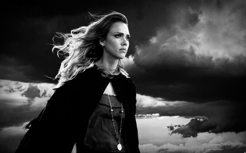Woman with Wind-blown Hair — Black, Dramatic, Photograph, Clouds