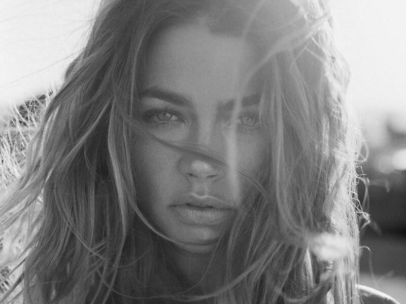 Woman with Wind-blown Hair — Black, Dramatic, Photograph, Eyes, Face, White, Gray