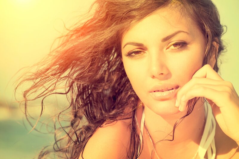 Woman with Wind-blown Hair — Yellow