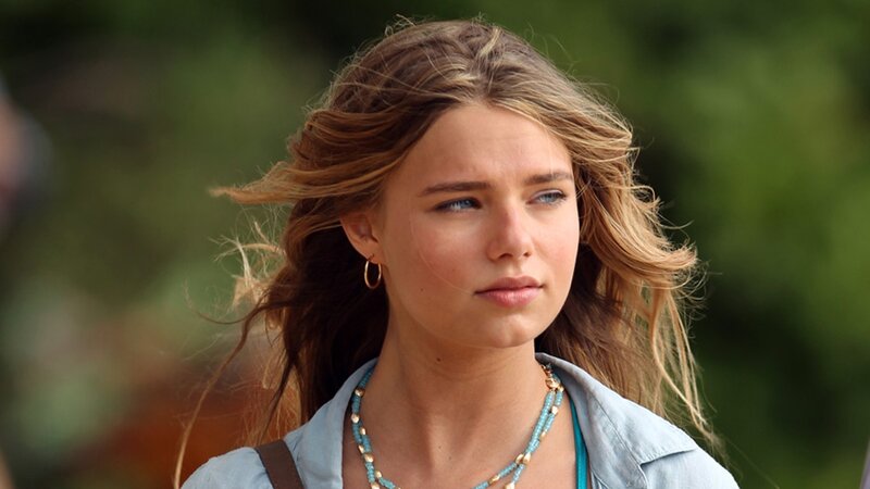 woman with windblown hair