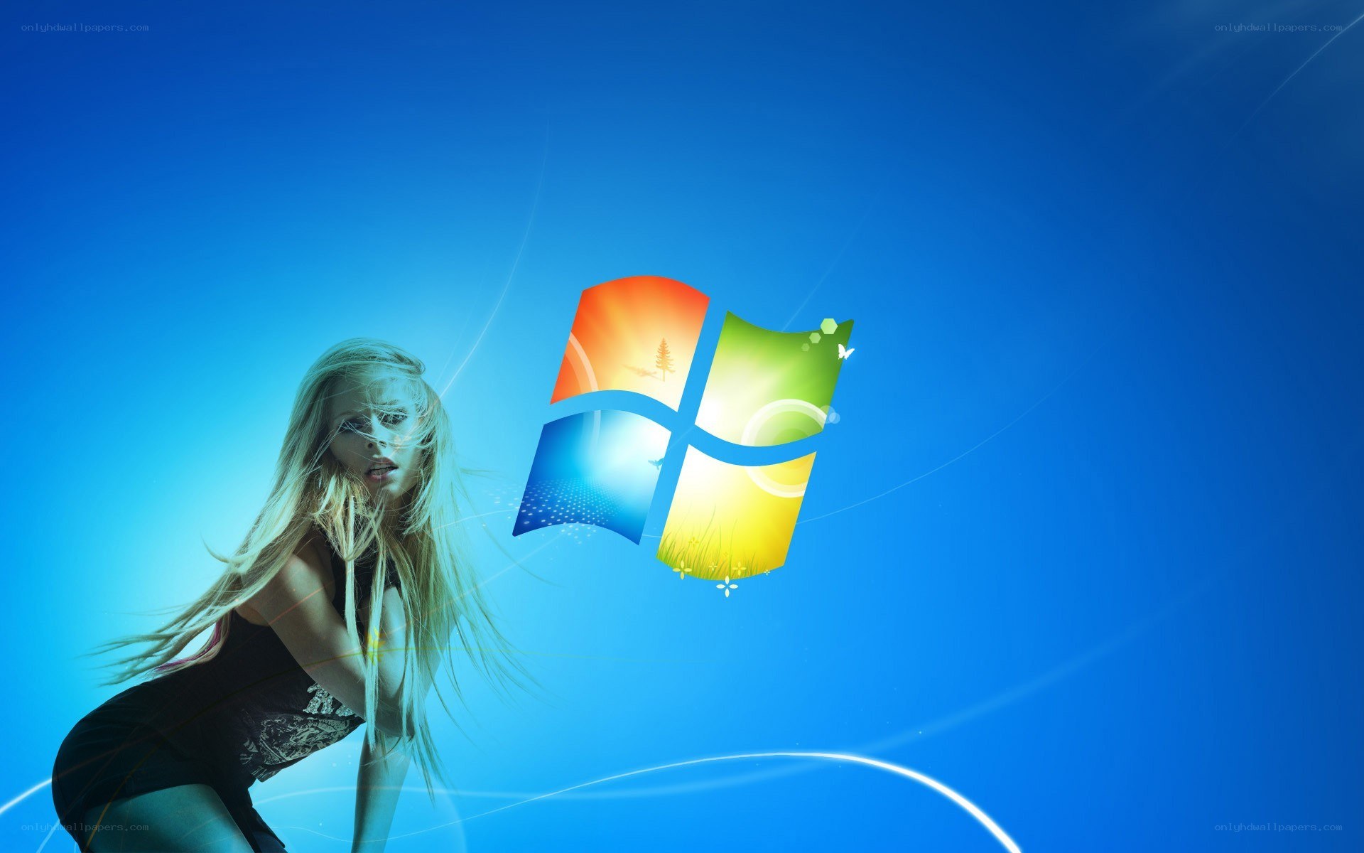 woman with windows logo