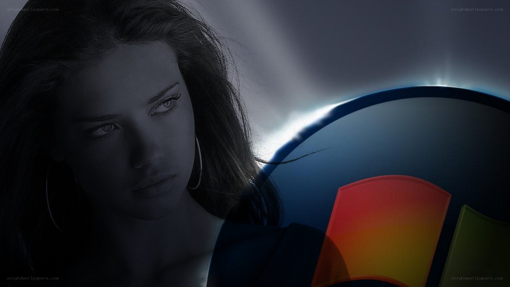 woman with windows logo