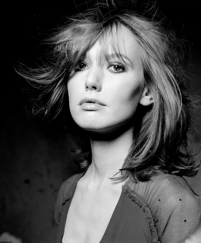 woman with windswept hair