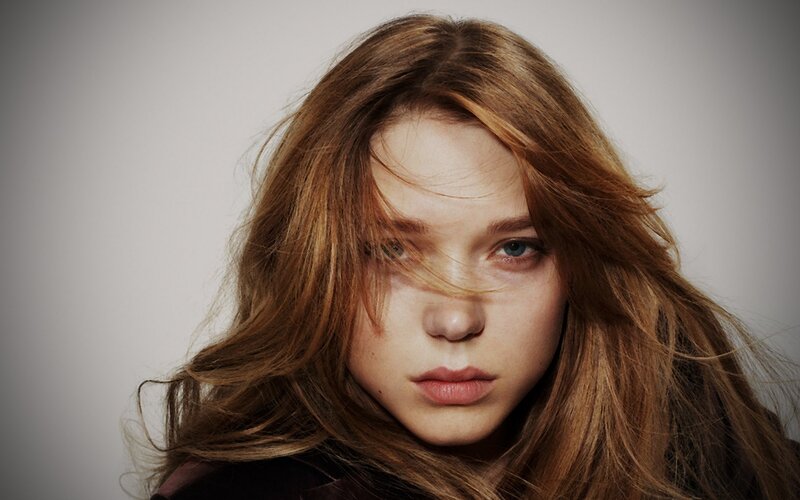 woman with windswept hair