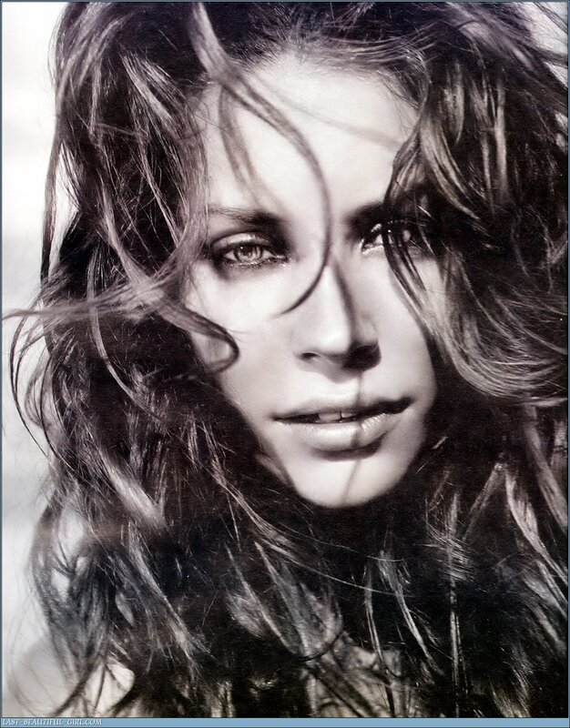 woman with windswept hair