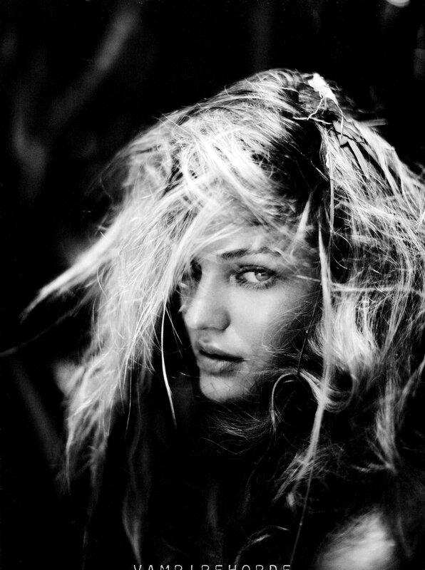 woman with windswept hair