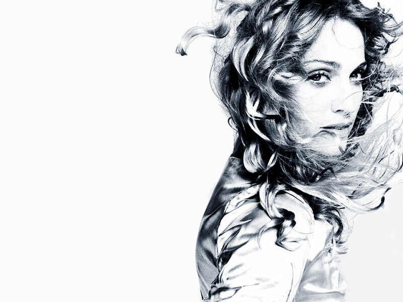 woman with windswept hair