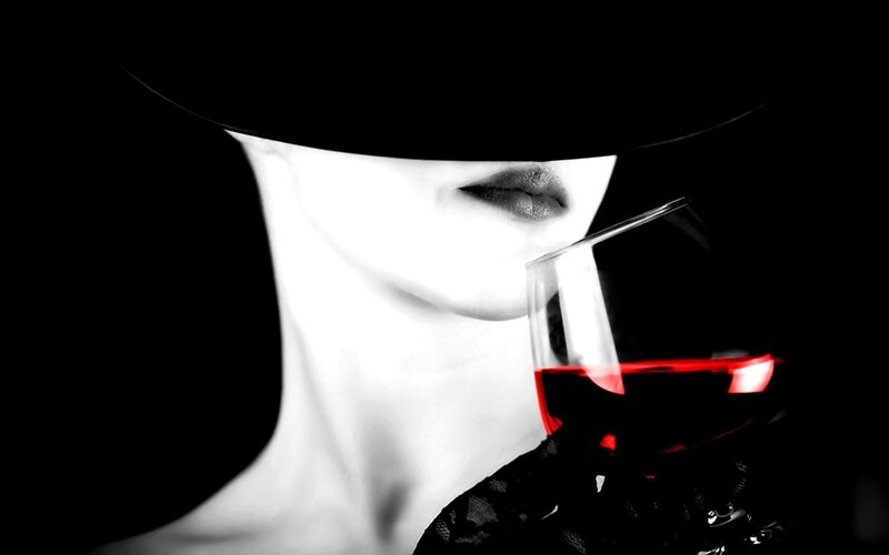 woman with wine glass