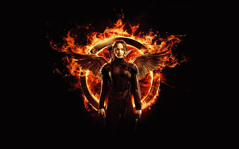 Woman with Wings and Flames — Black