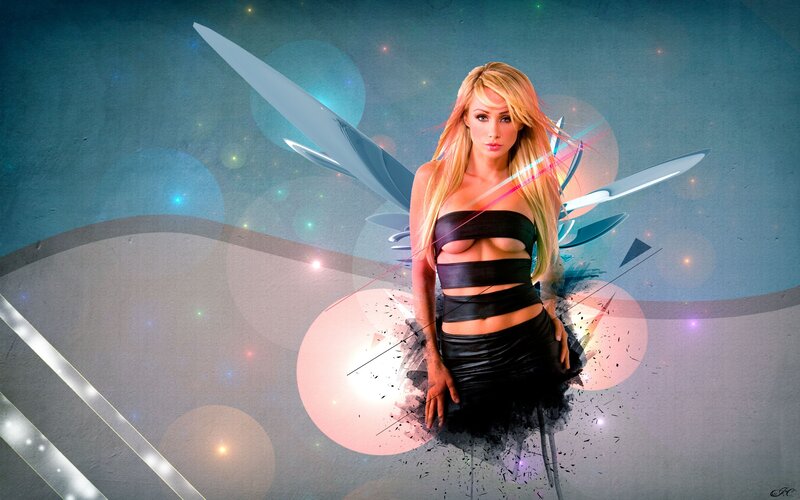 woman with wings and lights