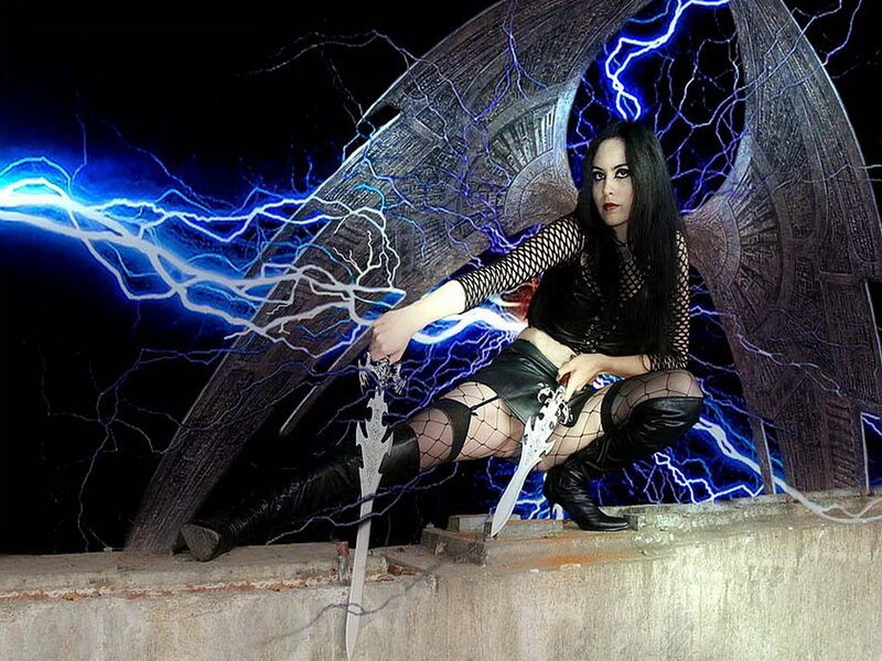 Woman with Wings and Swords