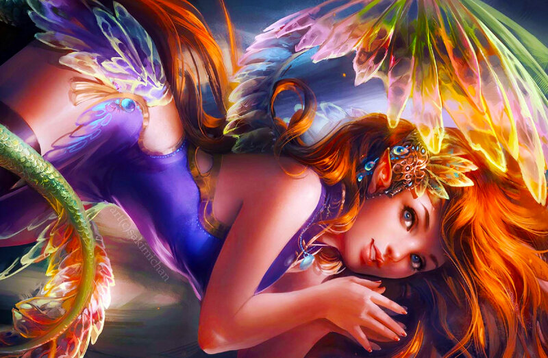 Woman with Wings and Tail