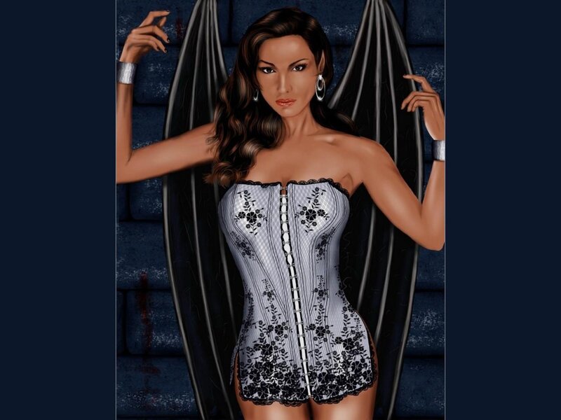 Woman with Wings — Black, Dramatic