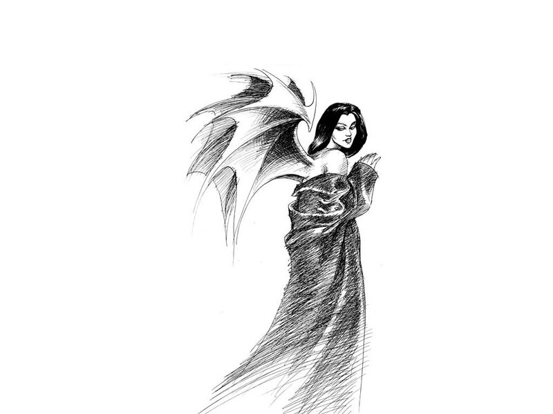 Woman with Wings — Black