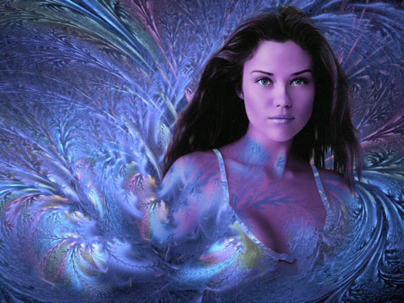 Woman with Wings — Blue, Ethereal