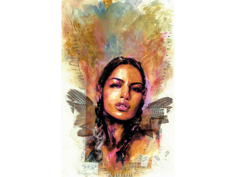 Woman with Wings — Brown, Dramatic
