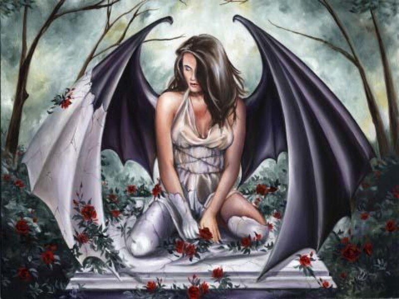 Woman with Wings — Gray