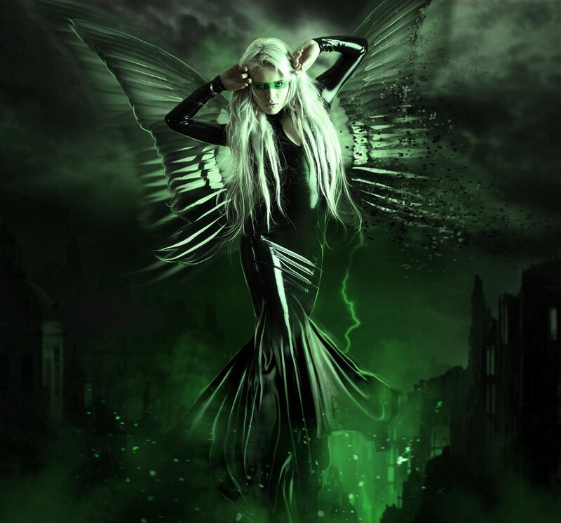 Woman with Wings — Green