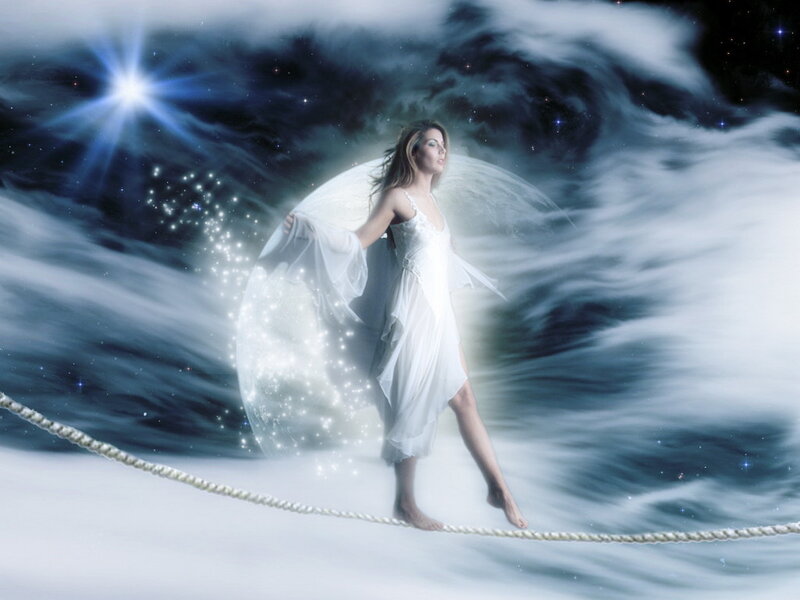 Woman with Wings on Rope