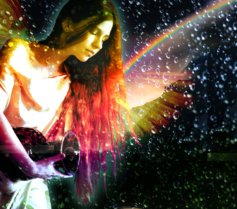Woman with Wings Pouring Liquid