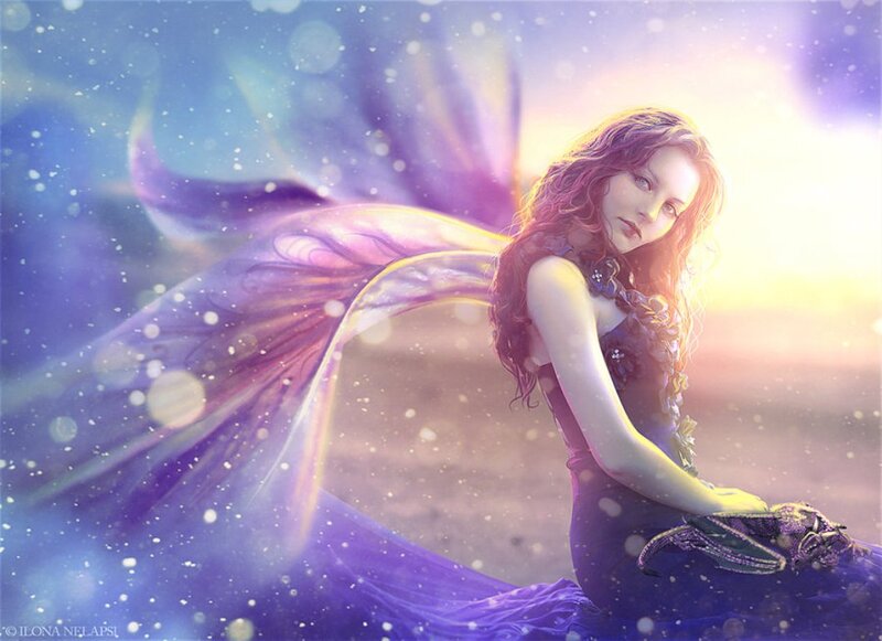 Woman with Wings — Purple, Ethereal