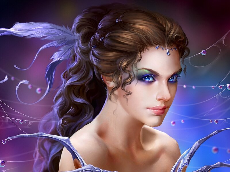 Woman with Wings — Purple, Fantasy