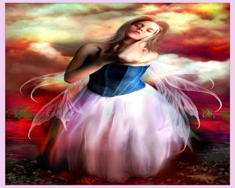 Woman with Wings — Red