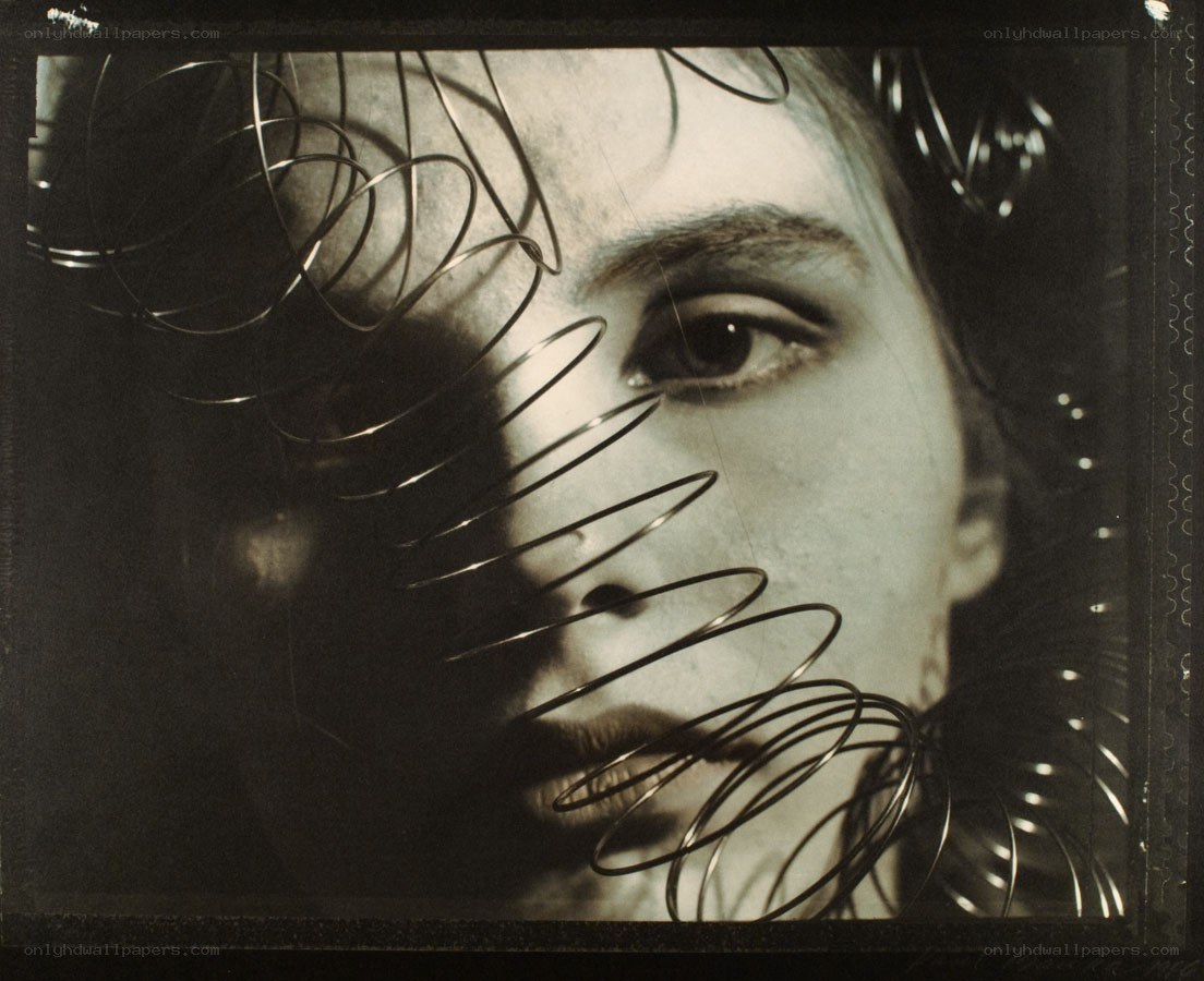 woman with wire coils