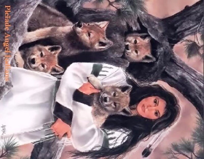 Woman with Wolf Cubs