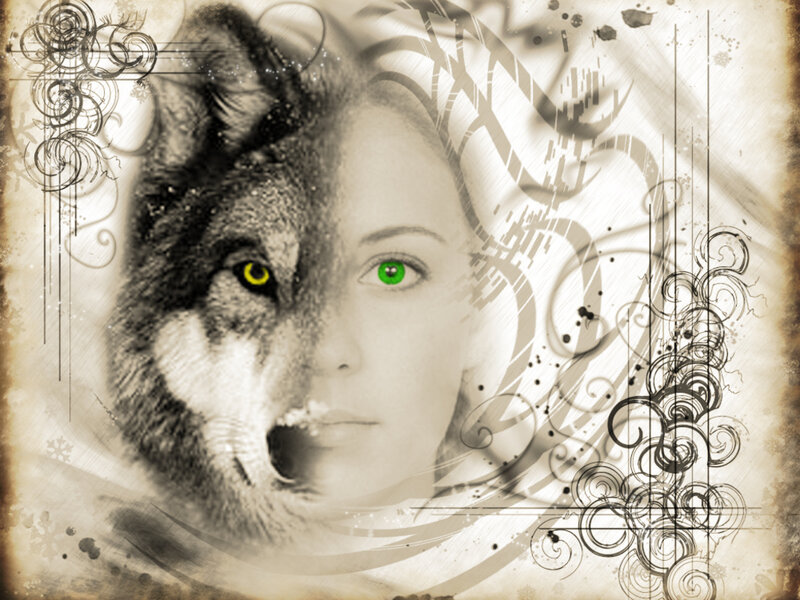 Woman with Wolf Face