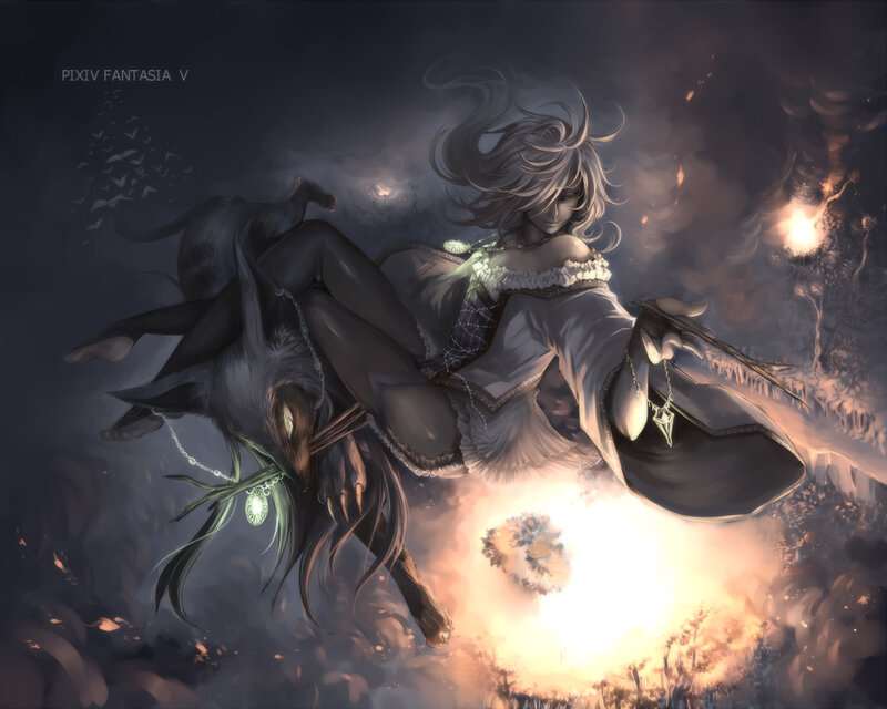 Woman with Wolf — Gray