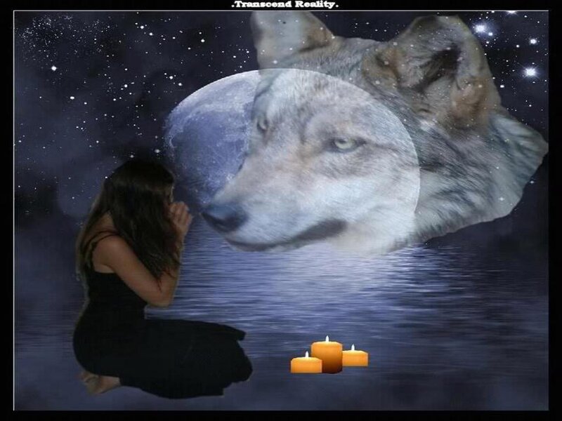 Woman with Wolf Head — Blue
