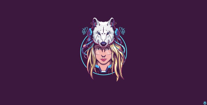 Woman with Wolf Head — Purple
