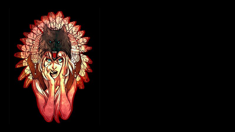 woman with wolf headdress